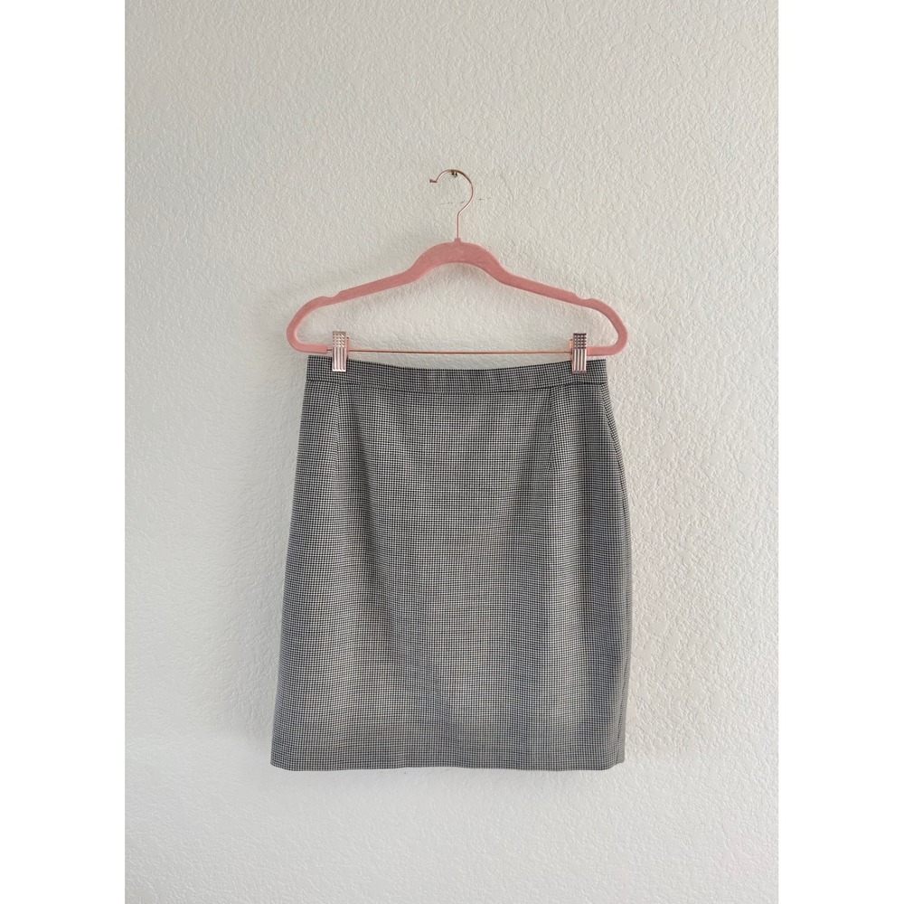 Irene Van Ryb Pencil Skirt  VTG Women S Black White Houndstooth WoolBlend France